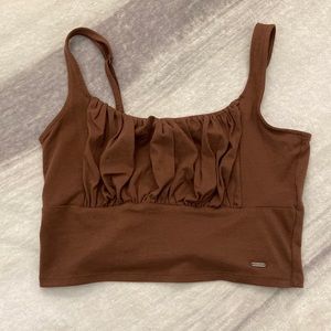 Brown tank top from Hollister , size L